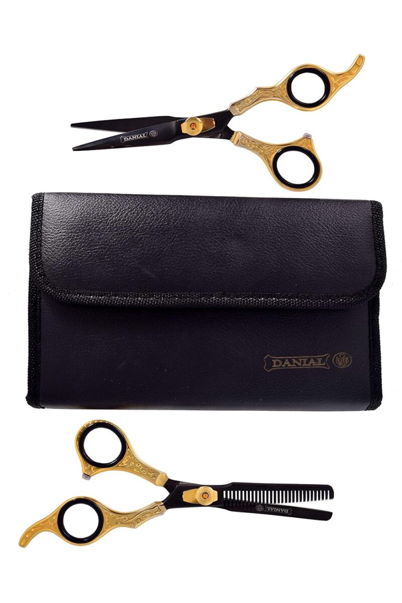 PROFESSIONAL HIGH CARBON SERIES SCISSORS -BLACK GOLDEN 6.5" BOTH - Image 3