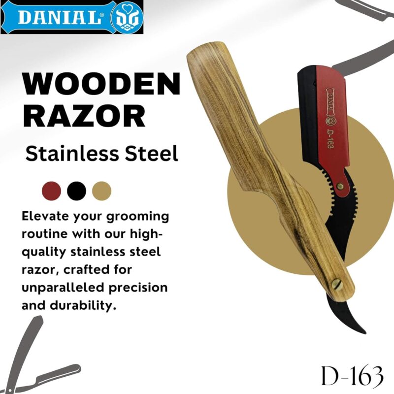 DANIAL Wooden Handle Steel Razor Heavy Duty - Image 2