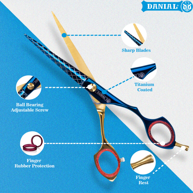 DANIAL BLUE & GOLD SCISSORS 6.5" - Image 2