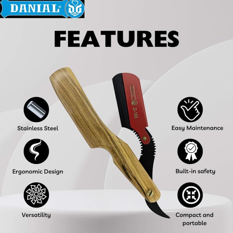DANIAL Wooden Handle Steel Razor Heavy Duty - Image 4