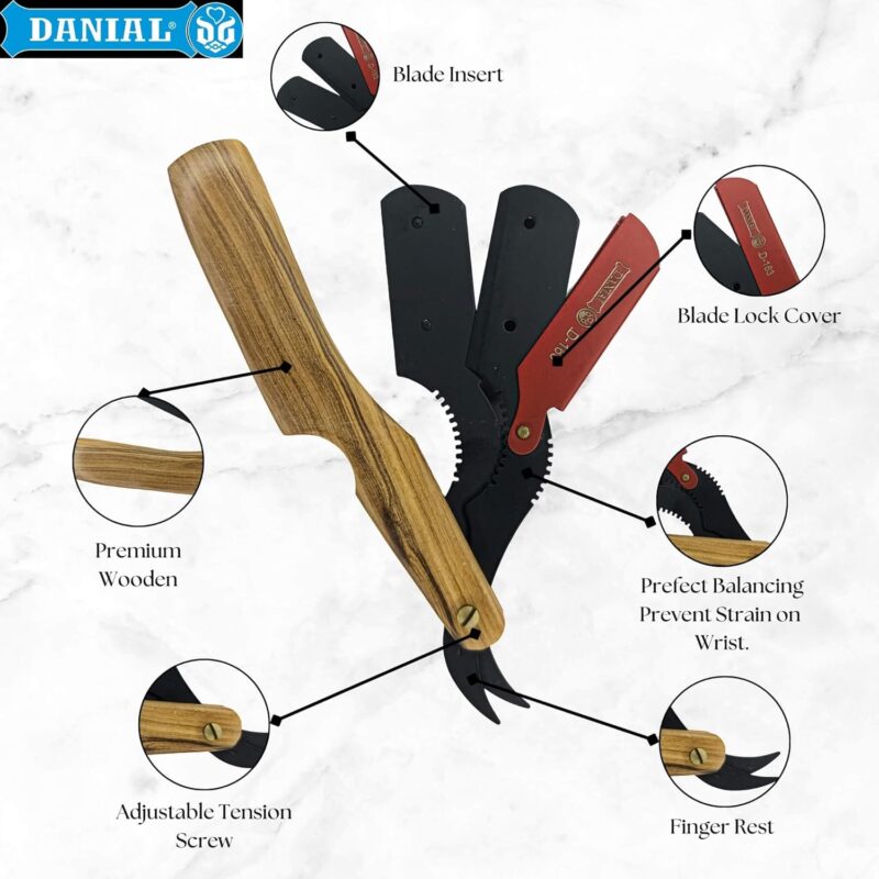 DANIAL Wooden Handle Steel Razor Heavy Duty - Image 5
