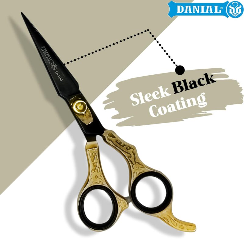 DANIAL PROFFESIONAL BLACK N GOLD SCISSOR 6.5" - Image 3