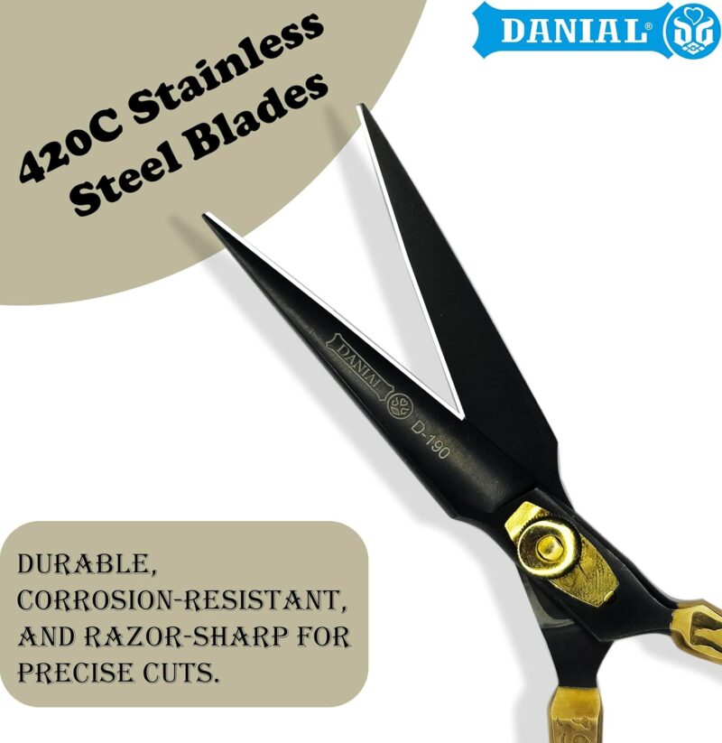 DANIAL PROFFESIONAL BLACK N GOLD SCISSOR 6.5" - Image 4