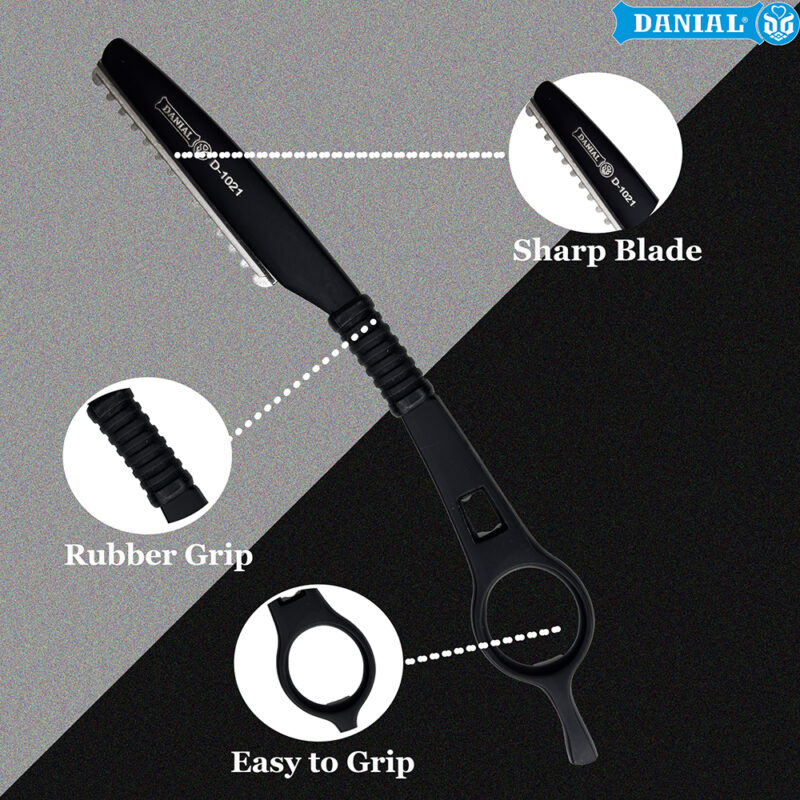 DANIAL Hair Styling Thinning and Texturizing Razor Black - Image 2