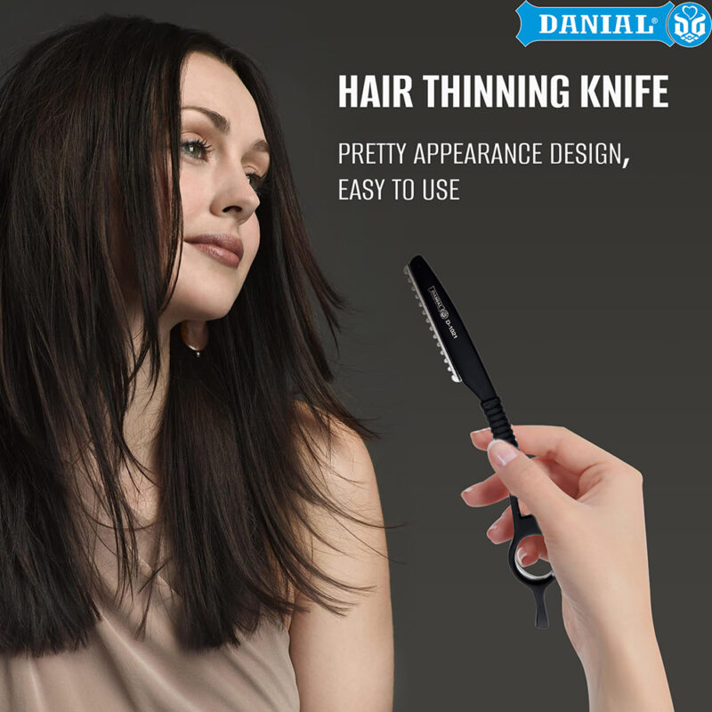 DANIAL Hair Styling Thinning and Texturizing Razor Black - Image 4